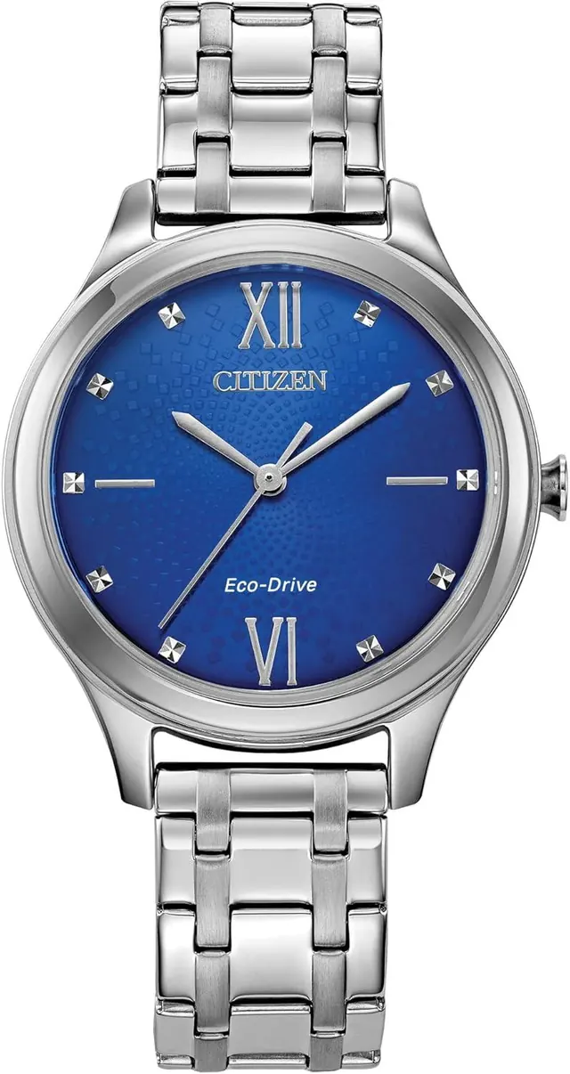 Citizen Women's Eco-Drive Dress Classic Watch in Stainless Steel, Blue Dial