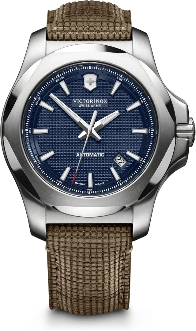 Victorinox I.N.O.X. Stainless Steel Swiss Automatic Watch with Wood Strap