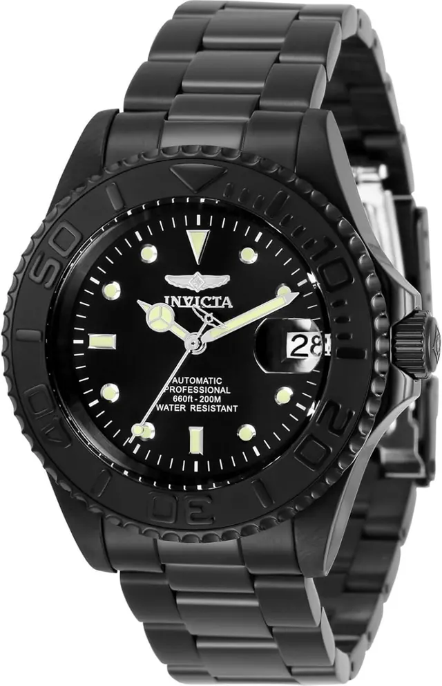 Invicta Men's 33052 Pro Diver Automatic 3 Hand Black Dial Watch