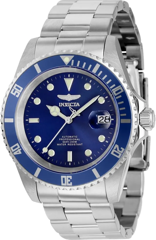 Invicta Pro Diver Stainless Steel Men's Automatic Watch - 43mm, Silver/Blue