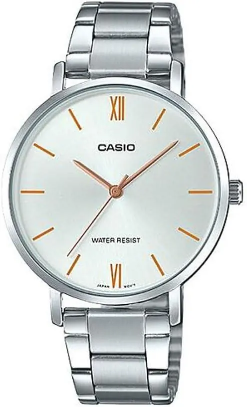 Casio LTP-VT01D-7B Women's Standard Minimalistic Stainless Steel Silver Dial Watch