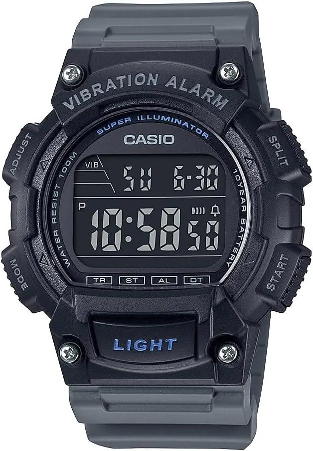 Casio W-736H-8BVCF Gray Sport Watch with Gray Resin Band