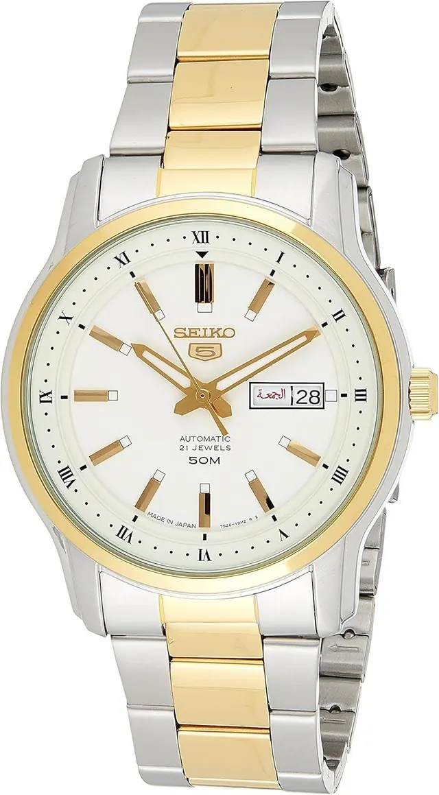 SEIKO 5 Automatic Silver Dial Two-Tone Men's Watch SNKP14J1