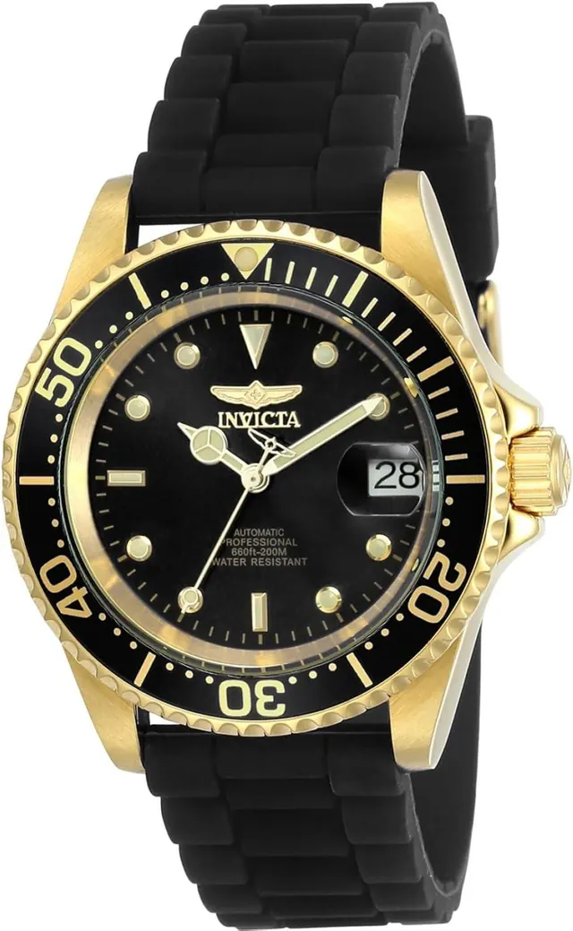 Invicta Men's Pro Diver Automatic Watch with Silicone Band, Black (Model 23681)