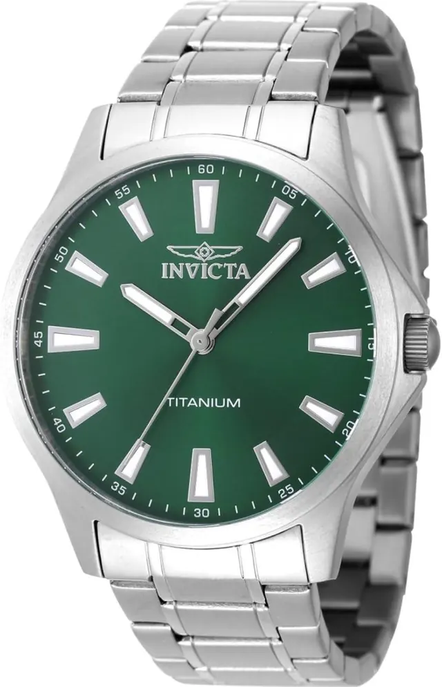 Invicta TI-22 Men's 43mm Titanium Green Dial PC21J Quartz Watch