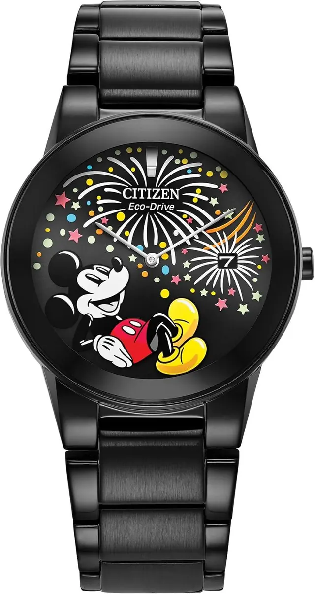 Citizen Eco-Drive Mickey Mouse Fiesta Black IP Stainless Steel Watch