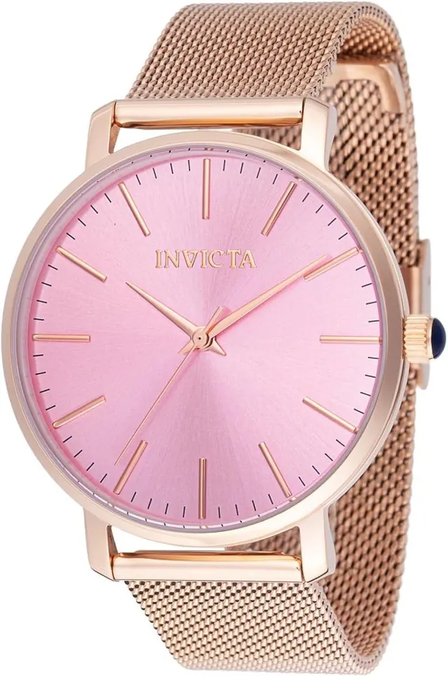 Invicta Angel Lady 38mm Stainless Steel Rose Gold Pink Dial PC21J Quartz Watch