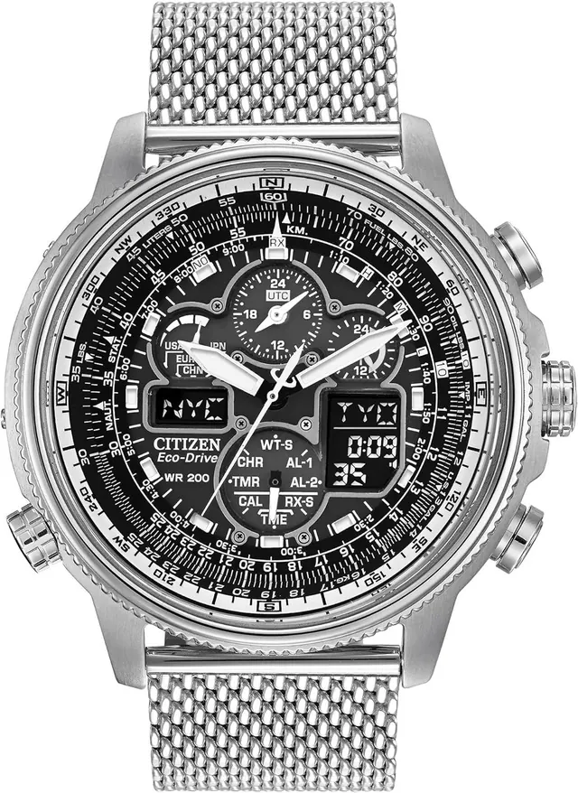 Citizen Eco-Drive Atomic Timekeeping Pilot Watch with Chronograph