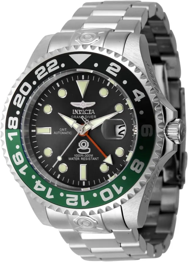 Invicta Pro Diver Men 47mm Stainless Steel Black Dial NH34 GMT Automatic