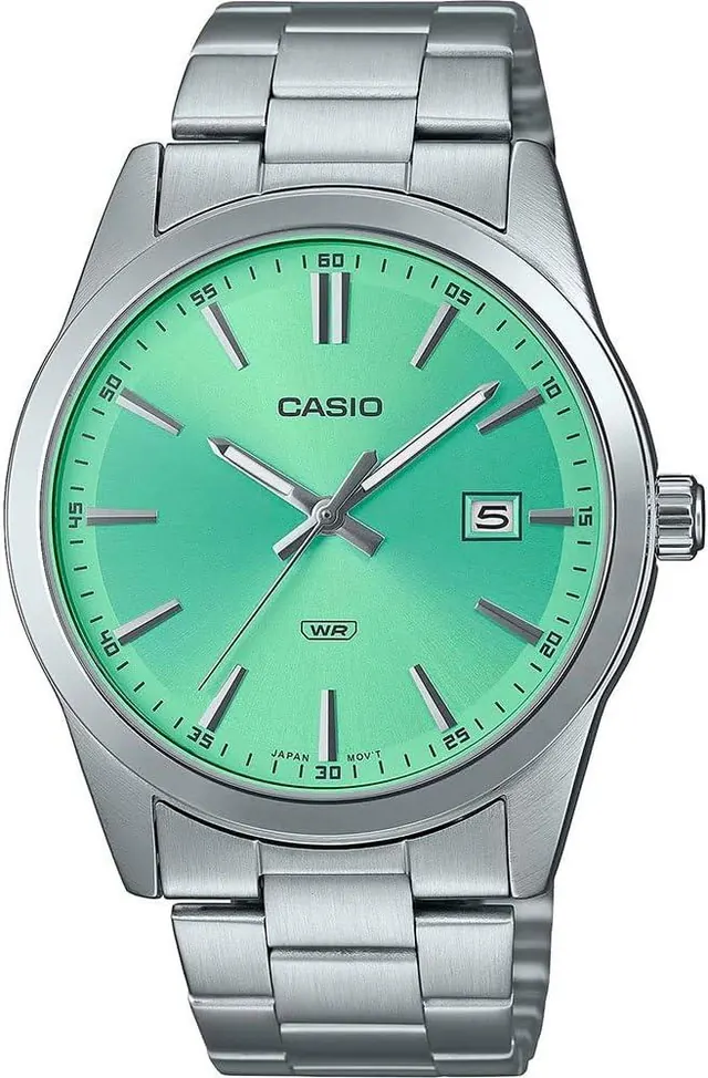 Casio MTP-VD03D-3A2 Men's Standard Stainless Steel Light Green Dial Watch