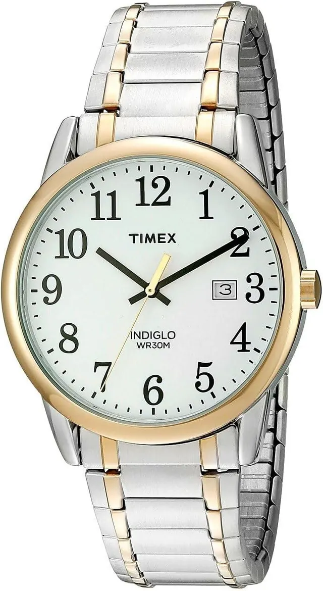 Timex Men's Easy Reader 38mm Watch – Two-Tone Case White Dial