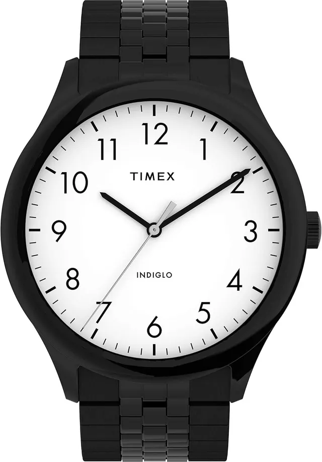 Timex Men's Modern Easy Reader 40mm Watch – Black Case White Dial