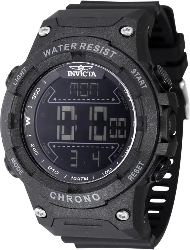 Invicta Racing Men’s 52mm Plastic Black Dial Electronic Digital Watch (Model 47523)