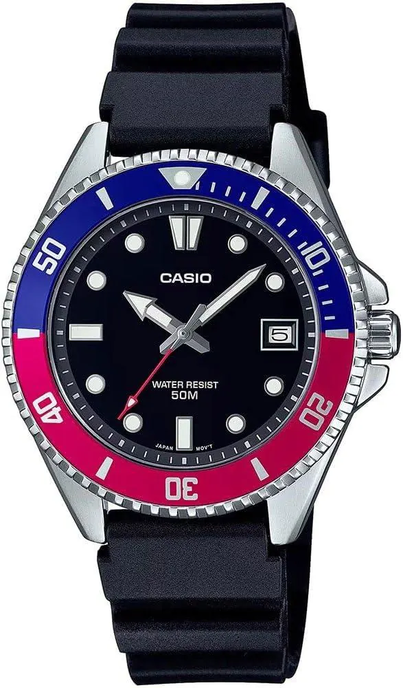 Casio Men's Dive Watch - MDV-10-1A2VDF Black Dial, Black, One Size, Casual Sports