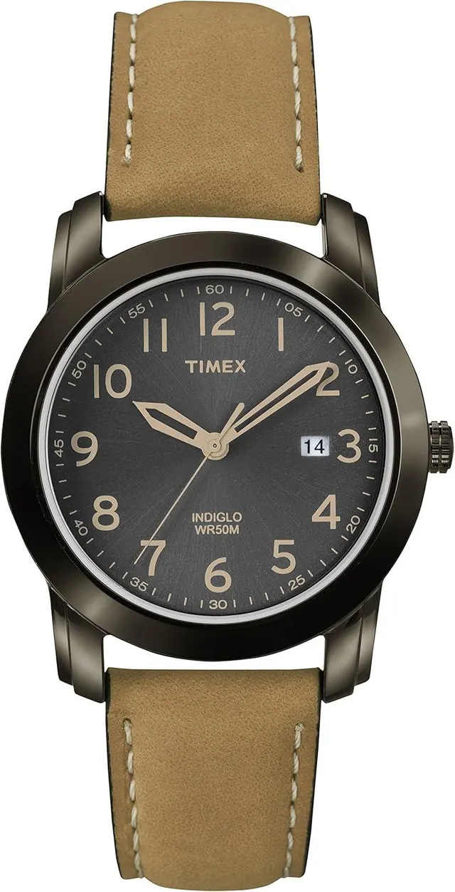 Timex Men's T2P133 Highland Street Tan Leather Strap Watch