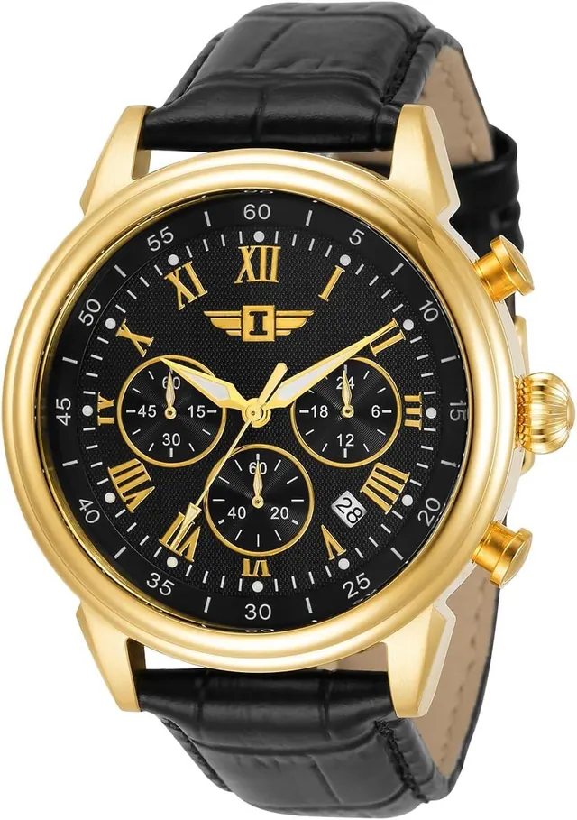 I By Invicta Men's 90242-003 Chronograph Black Dial Black Leather Watch