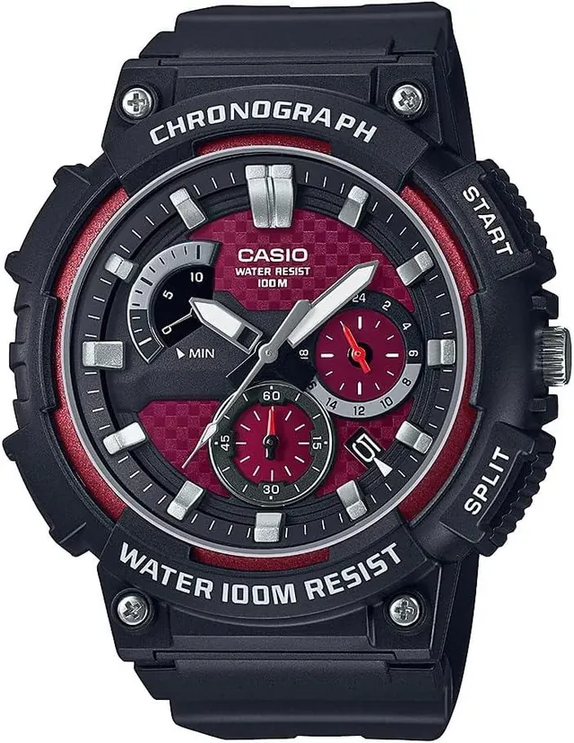 Casio MCW200H Series Men’s Analog Watch - Black/Red