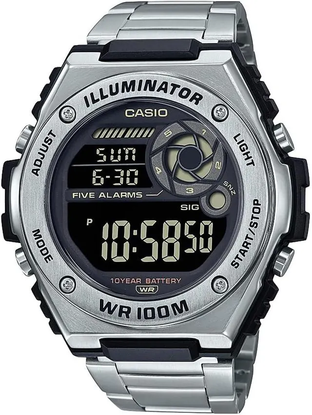 Casio MWD100H Series Men's Digital Watch - Silver/Black