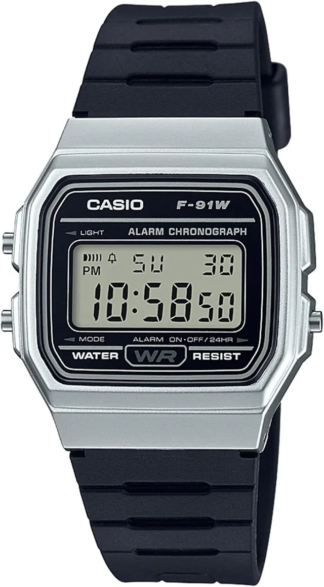 Casio Men's 'Vintage' Quartz Metal and Resin Casual Watch - F91WM-7A