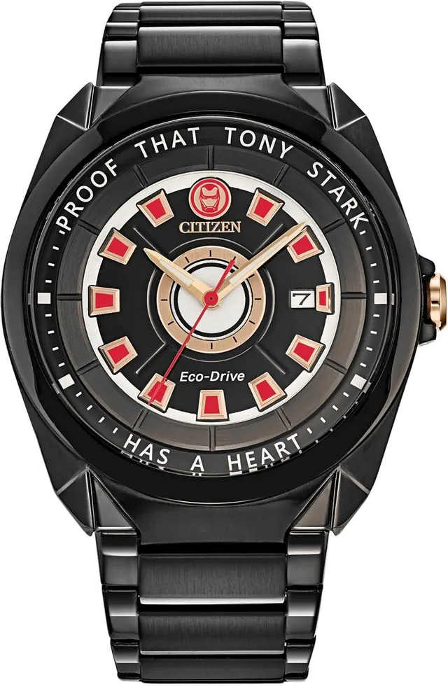 Citizen Eco-Drive Men's Marvel Tony Stark 'I Love You 3000' Black IP Stainless Steel Watch