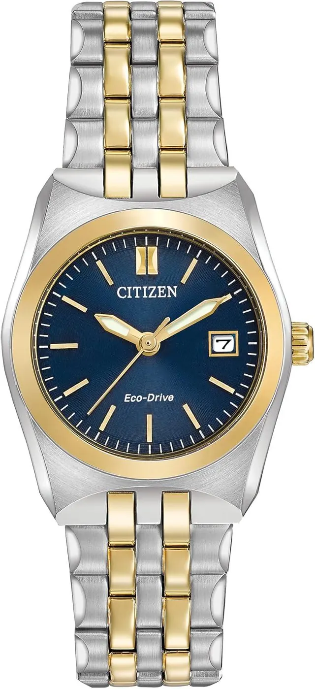 Citizen Women's Eco-Drive Corso Classic Watch in Two-tone Stainless Steel, Blue Dial