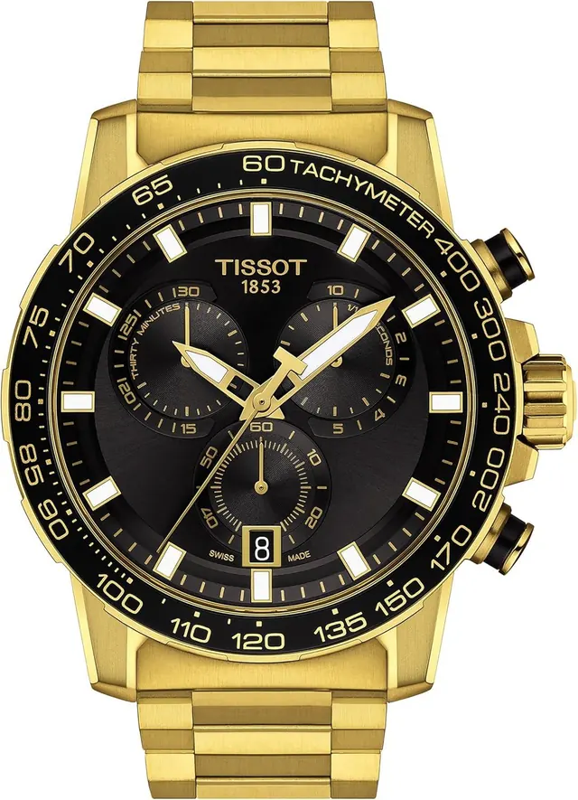 Tissot Men's Supersport Chrono 316L Stainless Steel Case with Yellow Gold PVD Coating Quartz Watch
