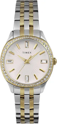 Timex Women's Ariana 36mm Watch - Two-Tone Bracelet Silver-Tone Dial