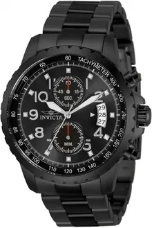 Invicta Men's 13787 Specialty Chronograph Black Dial Black Ion-Plated Stainless Steel Watch