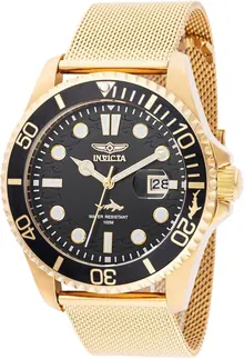 INVICTA Pro Diver Men's 43mm Stainless Steel Gold Black Dial PC32 Quartz Watch