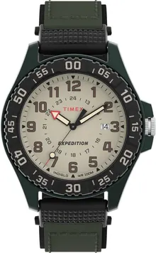 Timex Men's Expedition Acadia 42mm Watch - Green Strap Natural Dial