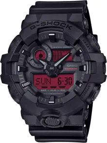 Casio G-Shock Black Resin Red Analog-Digital Watch GA-700BBR-1A
