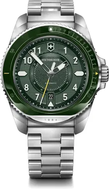 Victorinox Journey 1884 Automatic Green Dial Stainless Steel Bracelet Watch 43mm