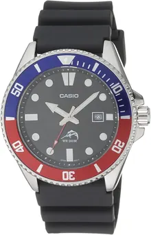 Casio Men's Stainless Steel Quartz Watch with Resin Strap