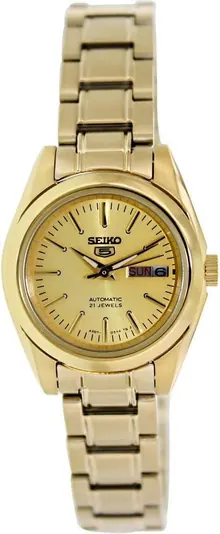 SEIKO Series 5 Automatic Gold Dial Ladies Watch SYMK20