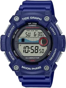 Casio Tide Graph Moon Phase Men's Sports Watch w/Illuminator - Model WS-1300H-2AV Blue