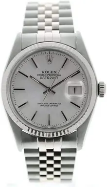 Rolex Men's Datejust 16014 Jubilee Band Silver Stick Dial
