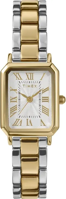 Timex Women's Dress 21mm Watch - Two-Tone Strap White Dial