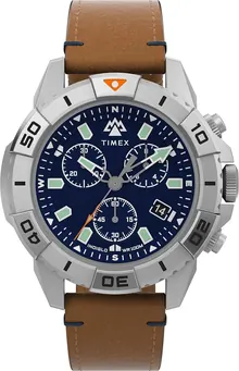 Timex Men's Expedition North Ridge 42mm Watch - Tan Strap Blue Dial