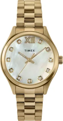 Timex Women's Legacy 34mm Watch - Gold-Tone Bracelet Mother of Pearl Dial