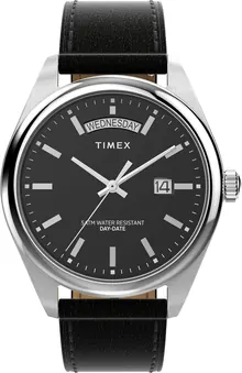 Timex Men's Legacy 41mm Watch - Black Strap Black Dial Stainless Steel Case