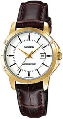 Casio Women's LTP-V004GL-7A Genuine Leather Band Analog Watch