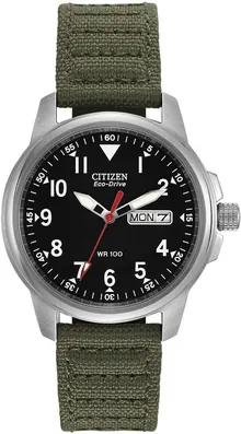 Citizen Men's Sport Casual Garrison 3-Hand Day/Date Eco-Drive Nylon Strap Watch
