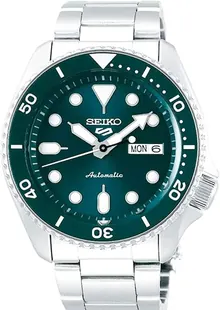 Seiko SRPD61 Automatic Watch for Men - Green Sunray Dial