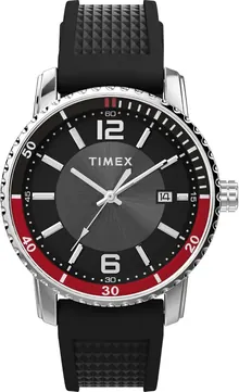 Timex Men's Dress 41mm Watch - Black Strap Black Dial Stainless Steel Case