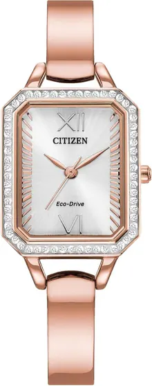 Citizen Women's Eco-Drive Dress Classic Crystal Watch in Rose-tone Stainless Steel