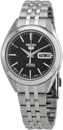 SEIKO 5 Black Dial Stainless Steel Men's Watch SNKL23J1