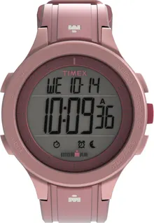 Timex Unisex Ironman Triathlon T200 42mm Watch - Pink Strap Digital Dial