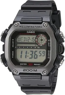 Casio 10 Year Battery Quartz Watch with Resin Strap, Black, Model DW-291H-1AVCF