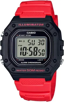 Casio W218H Series Men's Digital Watch - Black/Red