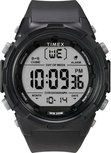 Timex Men's Digital 50mm Watch - Black Strap Digital Dial Black Case
